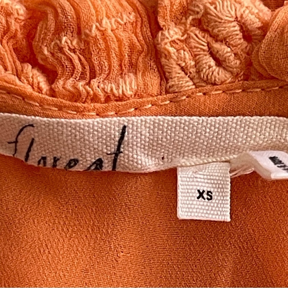 Anthropologie Floreat Maryana Open Shoulder Blouse Women’s Size XS Tangerine - Picture 10 of 11